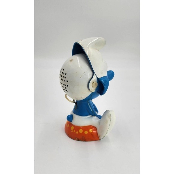 Vintage SMURF Toys Peyo Hard Plastic Pull String Talking Toy 1983 Hong Kong - Picture 3 of 5